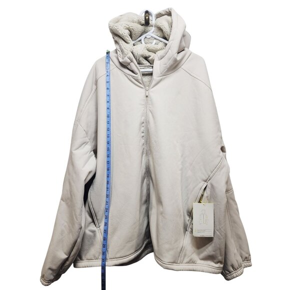 Softshell Fleece Men's Jacket Hood Size 4XL All In Motion Beige Warm Outerwear - Picture 6 of 9